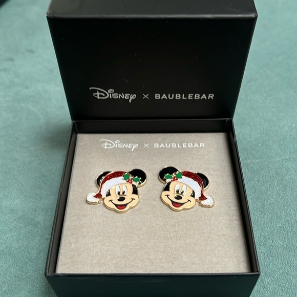 Disney x BAUBLEBAR Mickey Mouse Christmas Earrings New - Picture 1 of 7